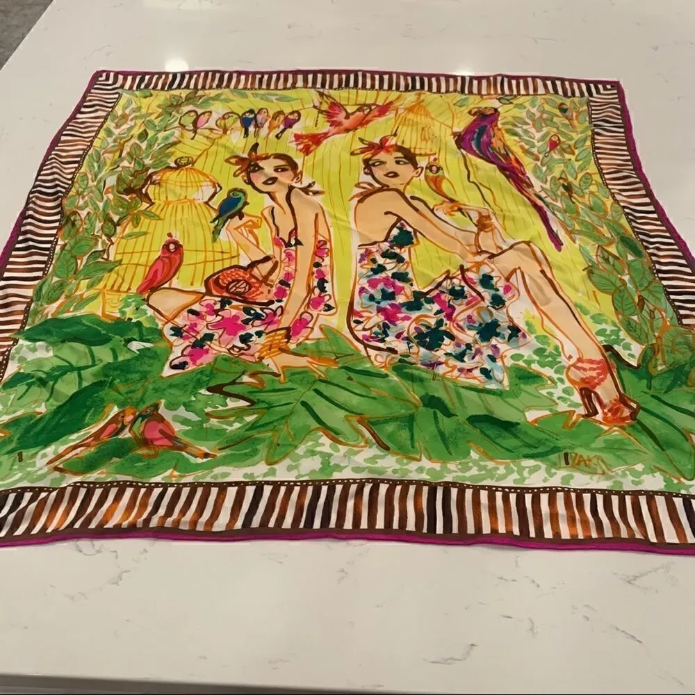 Henri Bendel Izak Cafe Girls Silk Scarf